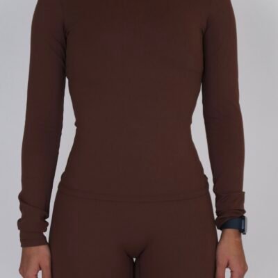 COMFORT LONG SLEEVE TOP BROWN